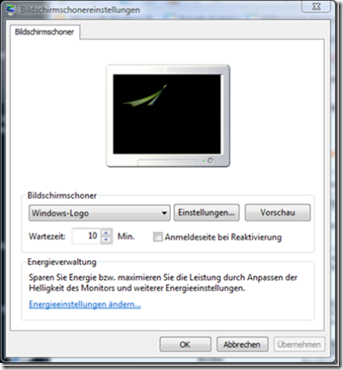 Vista Bildschirmschoner