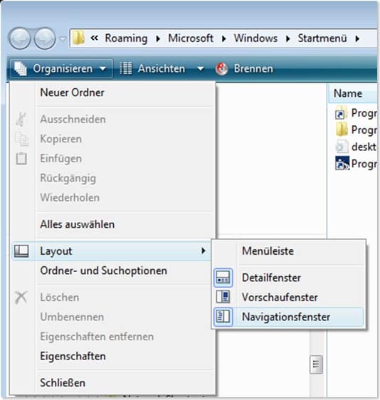 Linkfavoriten Bereich im Explorer ausblenden