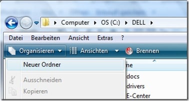 Explorer Organisieren Ordner