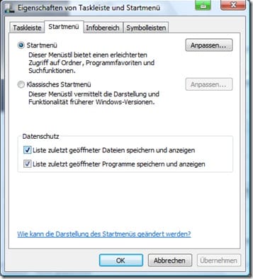 Vista Startmenu beschleunigen