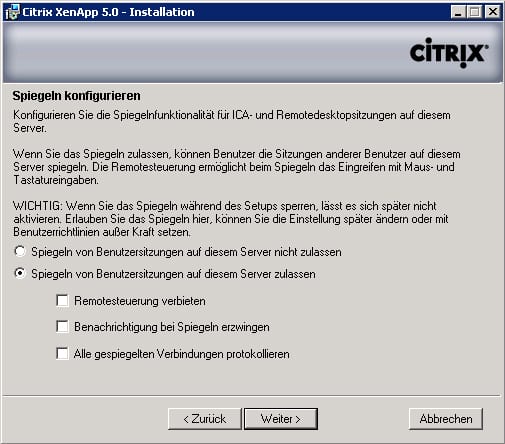 xenapp-spiegelung-konfigurieren xenapp-spiegelung-konfigurieren