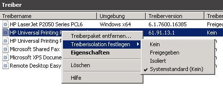 treiberisolation Treiberisolation Drucker Isoliert Freigegeben