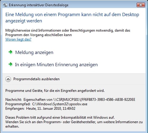 erkennung-interaktiver-dienstedialoge Eine Meldung von einem Programm kann nicht auf dem Desktop angezeigt werden.