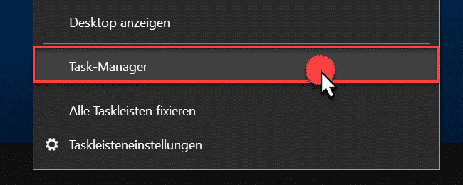 Windows Taskmanager aufrufen