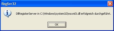 dllregister dllregisterserver erfolgreich durchgeführt
