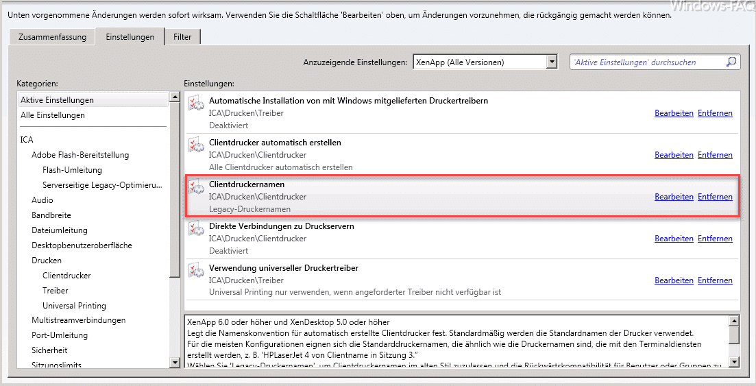Citrix Session ID aus Druckername entfernen