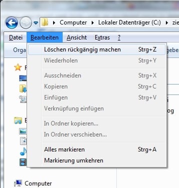 strg-z Kopieren/Verschieben Vorgang im Explorer mit Tastenkombination rückgängig machen