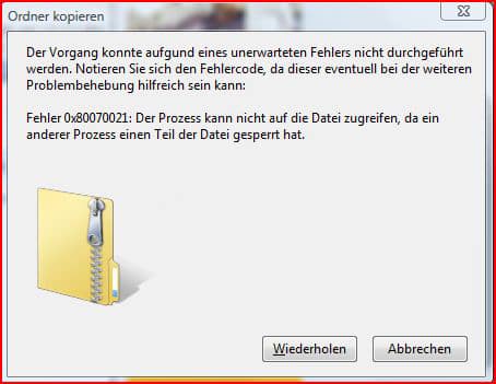 robocopy-fehlermeldung