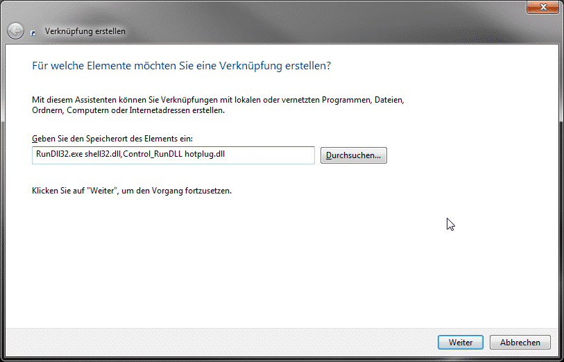 Verknüpfung erstellen_befehl