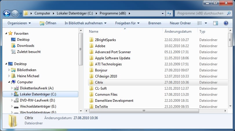 explorer_linke_spalte_standard Windows 7 Explorer