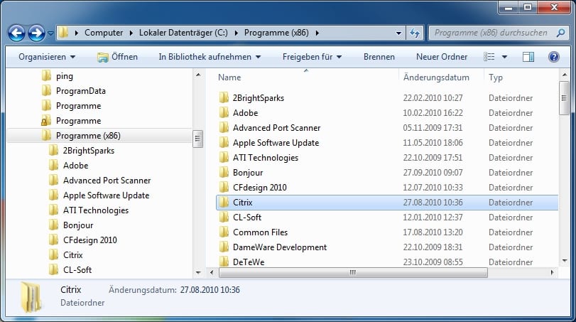 explorer_links_spalte_verzeichnisse Ordnerstruktur im Windows Explorer