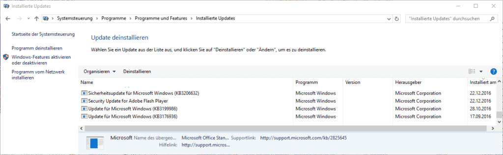 installierte-windows-updates