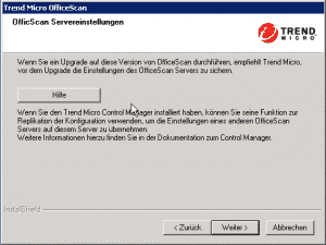 OfficeScan Servereinstellungen