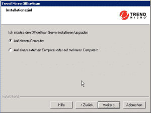 OfficeScan Installationsziel