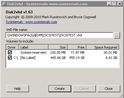 disk2vhd server 2008 r2 Disk2vhd Umwandlung von Windows Server 2008 R2