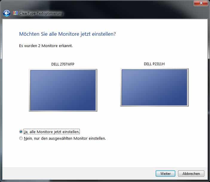 ClearType Textoptimierung