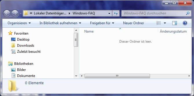 Windows-FAQ Ordner Windows FAQ Ordner