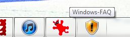 Windows Faq in der Taskleiste mit Symbol Windows Faq in der Taskleiste mit Symbol