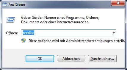 recdisc ausführen recdisc ausführen