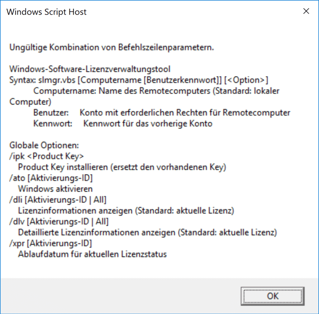 SLMGR Windows Lizenzinformationen abfragen
