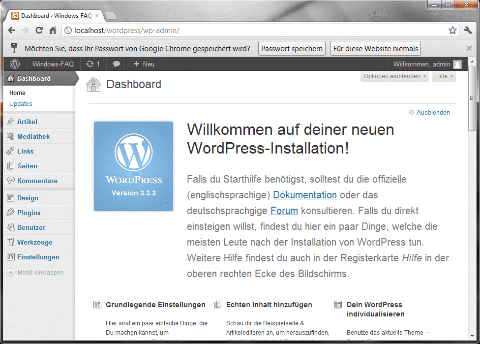 Willkommen auf Deiner WordPress Installation Willkommen auf Deiner WordPress Installation