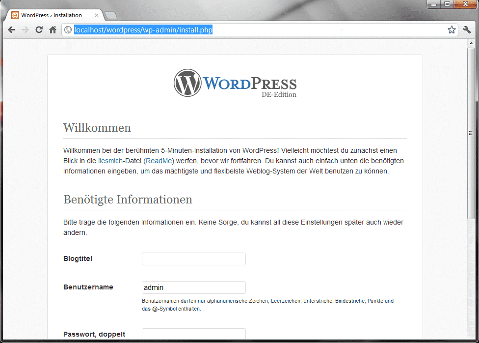 WordPress Willkommen WordPress Willkommen