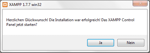 XAMPP 1.7 Control Panel starten XAMPP 1.7 Control Panel starten