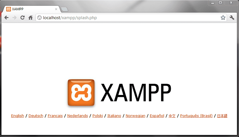 Xampp lokale URL gestartet Xampp lokale URL gestartet