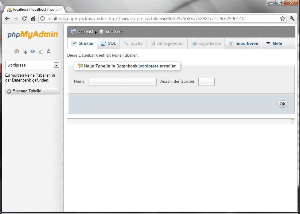 phpmyadmin Datenbank anlegen - Tabellen phpmyadmin Datenbank anlegen - Tabellen