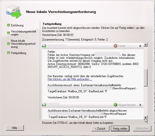Lokale Verschiebungsanforderung Lokale Verschiebungsanforderung