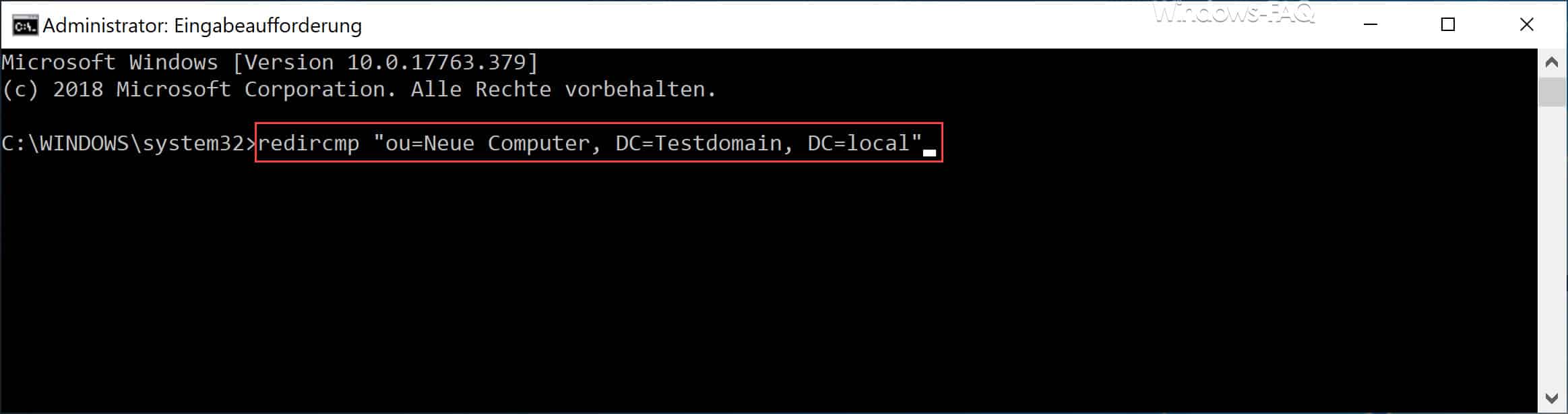 Mit Redircmp Computerkonten Standard OU ändern bzw. in andere OU umleiten