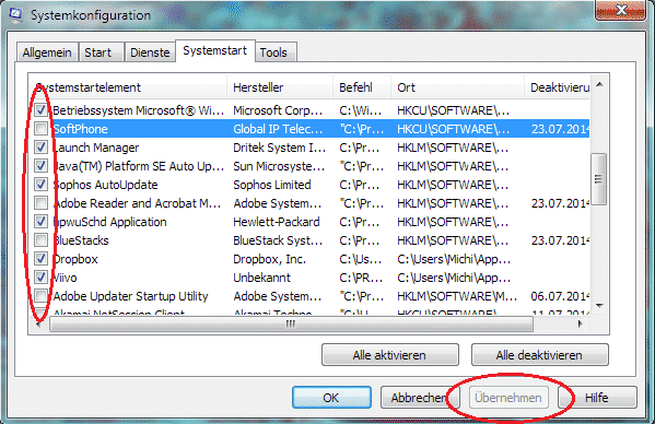 Systemkonfiguration Screenshot 2