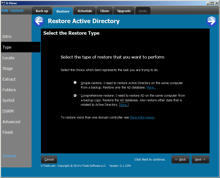 UMove Comprehensive restore