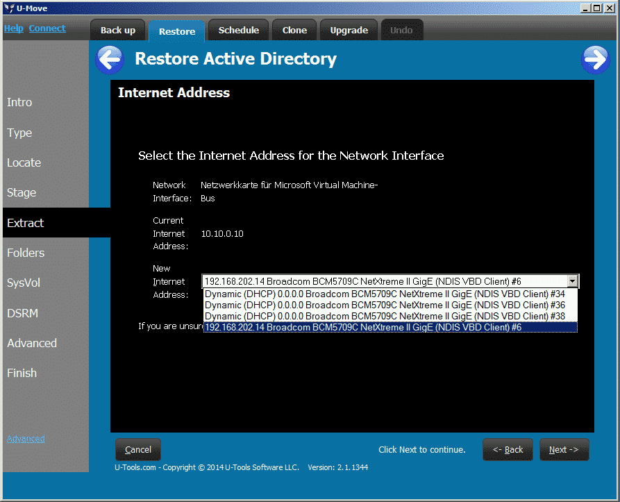 UMove network interface