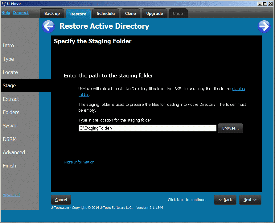 UMove stagingfolder