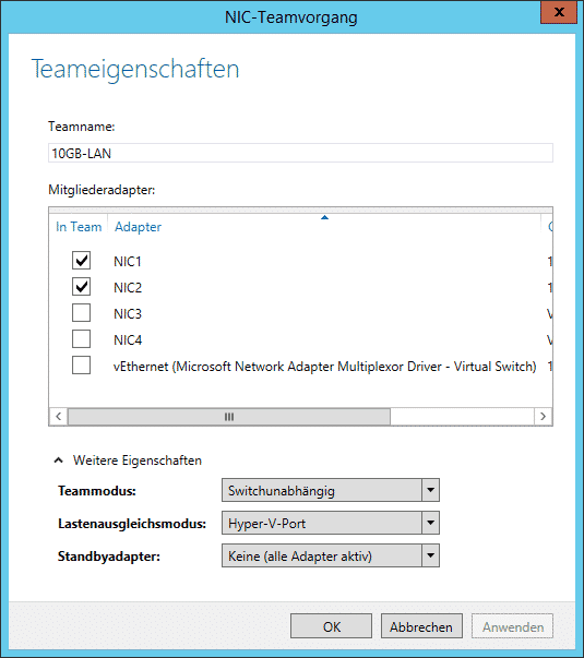 Windows Teaming