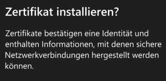 Zertifikate installieren