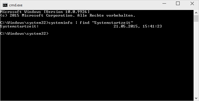 CMD Systemstartzeit