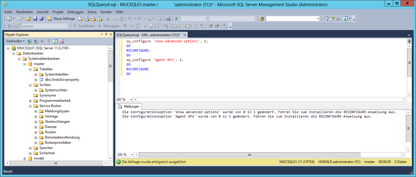 XPs Komponente bei SQL Server deaktiviert