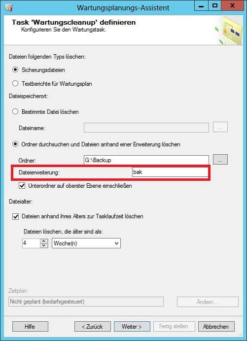 SQL Wartungscleanup richtig konfigurieren