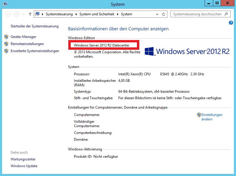 Windows Server 2012 R2 Datacenter