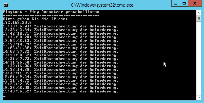 Netzwerkprobleme feststellen – Nur Ping Aussetzer protokollieren – Pingtest.bat