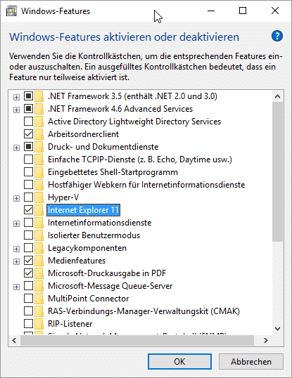 Internet Explorer deinstallieren