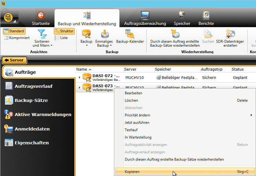 Veritas Backup Exec Kopieren