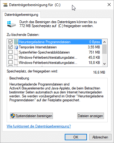 Datenträgerbereinigung
