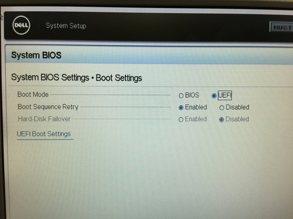 Dell UEFI Bios