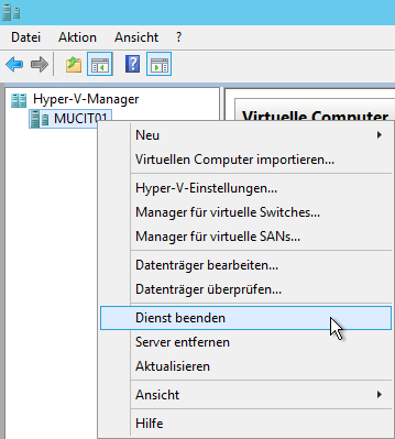 Hyper-V Dienst beenden