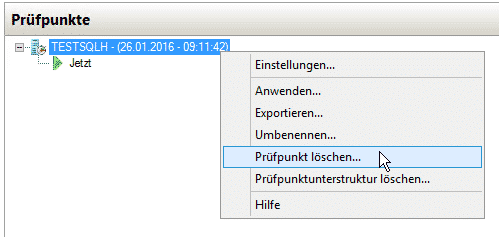 Hyper-V Snapshots löschen