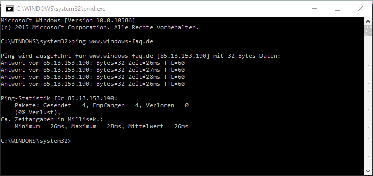 Ping – Test und Diagnose Werkzeug