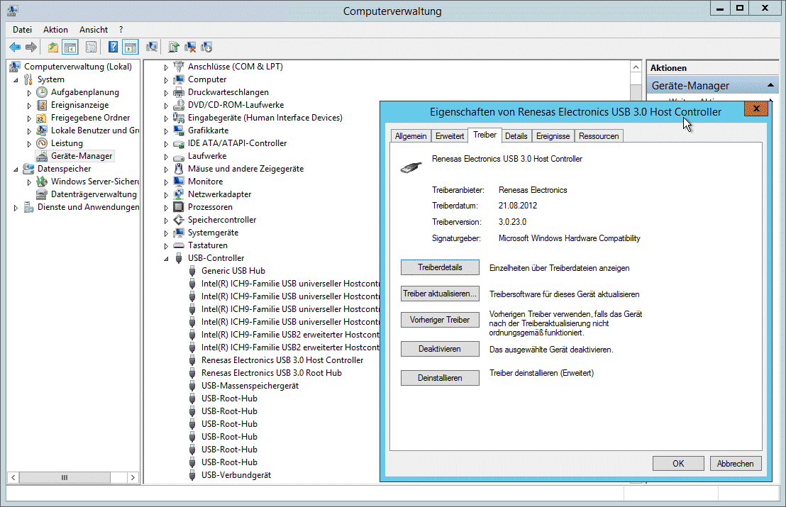 USB 3.0 Renesas Treiber